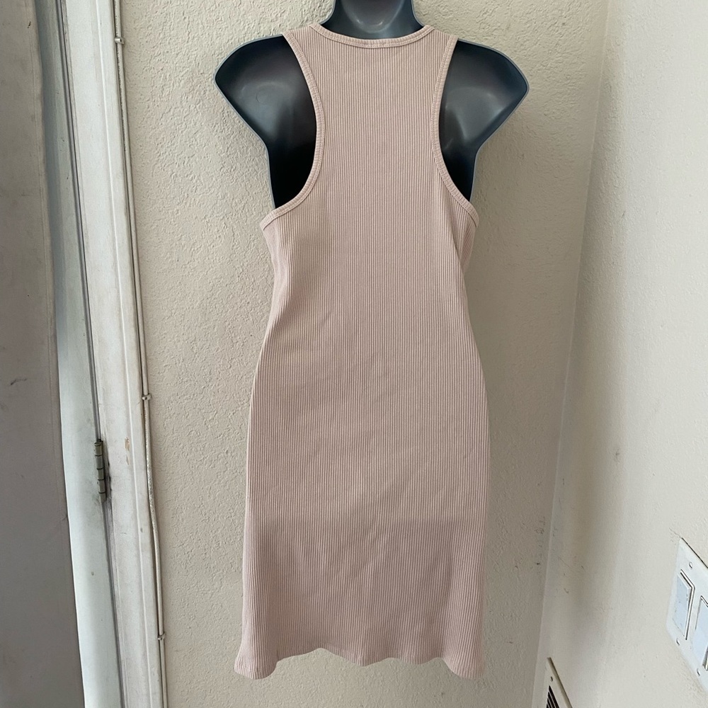 CottonOn Rib Racer Mini Dress Beige Size Large New without Tags - Picture 3 of 9